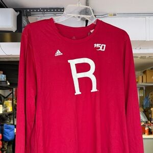 Adidas Rutgers Scarlet Long Sleeve with White R Logo